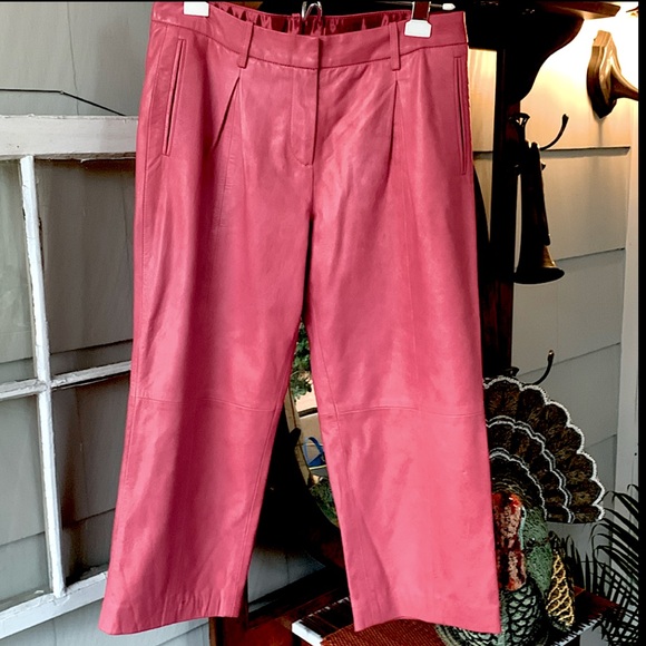Vintage Leather Collection Crop Pants Fuscia Deep Pink - Picture 5 of 12